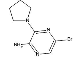 2-Amino-5-bromo-3-pyrrolidin-1-ylpyrazine structure, CAS 893611-72-8