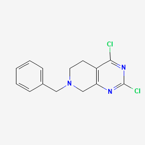 7-benzyl-2,4-dichloro-5,6,7,8-tetrahydropyrido[3,4-d]pyrimidine structure, CAS 1059735-34-0