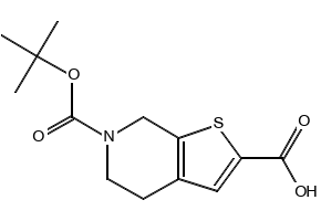 6-(tert-butoxycarbonyl)-4,5,6,7-tetrahydrothieno[2,3-c]pyridine-2-carboxylicacid structure, CAS 165947-51-3