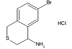 6-bromo-3,4-dihydro-1H-isothiochromen-4-aminehydrochloride structure, CAS 1187830-57-4