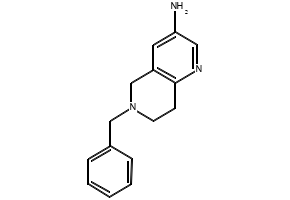 6-benzyl-5,6,7,8-tetrahydro-1,6-naphthyridin-3-amine structure, CAS 214699-26-0