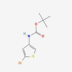 2-Bromo-4-(N-tert-butyloxycarbonylamino)thiophene structure, CAS 494833-75-9