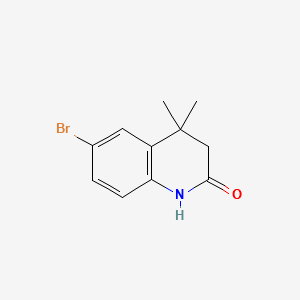 6-bromo-3,4-dihydro-4,4-dimethylquinolin-2(1H)-one structure, CAS 135631-90-2