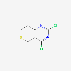 2,4-dichloro-7,8-dihydro-5H-thiopyrano[4,3-d]pyrimidine structure, CAS 181374-43-6