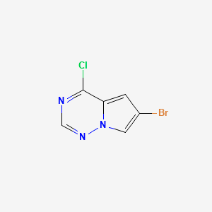 6-bromo-4-chloropyrrolo[1,2-f][1,2,4]triazine structure, CAS 916420-30-9