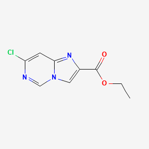 ethyl7-chloroimidazo[1,2-f]pyrimidine-2-carboxylate structure, CAS 1105187-40-3