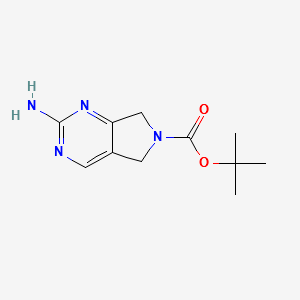 tert-butyl2-amino-5H-pyrrolo[3,4-d]pyrimidine-6(7H)-carboxylate structure, CAS 1105187-42-5