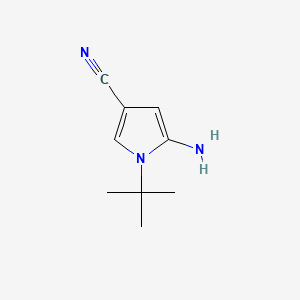 1-tert-butyl-5-amino-1H-pyrrole-3-carbonitrile structure, CAS 269726-49-0