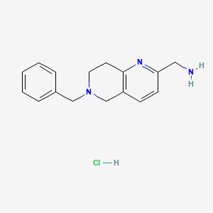 (6-benzyl-5,6,7,8-tetrahydro-1,6-naphthyridin-2-yl)methanaminehydrochloride structure, CAS 1187830-89-2