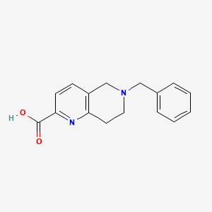 6-benzyl-5,6,7,8-tetrahydro-1,6-naphthyridine-2-carboxylicacid structure, CAS 1160995-15-2
