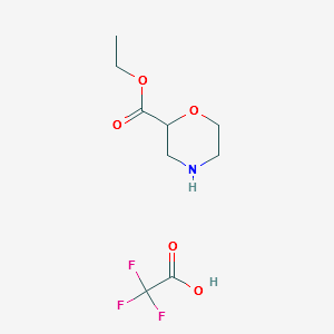 ethylmorpholine-2-carboxylatetrifluoroaceticacid structure, CAS 1111640-52-8