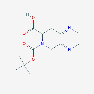 6-(tert-butoxycarbonyl)-5,6,7,8-tetrahydropyrido[3,4-b]pyrazine-7-carboxylicacid structure, CAS 264623-57-6