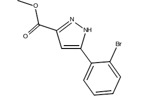 methyl5-(2-bromophenyl)-1H-pyrazole-3-carboxylate structure, CAS 1035235-11-0