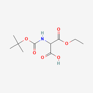 2-tert-Butoxycarbonylaminomalonicacidmonoethylester structure, CAS 137401-45-7
