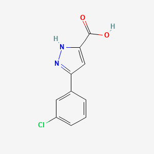 5-(3-Chlorophenyl)-1H-Pyrazole-3-Carboxylicacid structure, CAS 595610-50-7