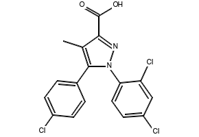 5-(4-Chlorophenyl)-1-(2,4-Dichlorophenyl)-4-Methylpyrazole-3-Carboxylicacid structure, CAS 162758-35-2