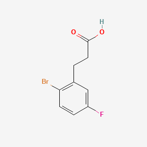 2-Bromo-5-fluorobenzenepropanoicacid structure, CAS 1003048-71-2