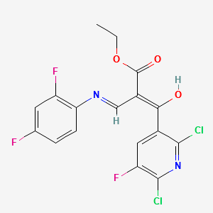 Ethyl3-(2,4-Difluoroanilino)-2-(2,6-dichloro-5-fluronicotinoyl)acrylate structure, CAS 100490-99-1