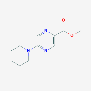 Methyl5-(1-piperidinyl)-2-pyrazinecarboxylate structure, CAS 1017603-80-3