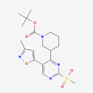 3-[5-(3-Methyl-5-isoxazolyl)-2-(methylsulfonyl)-4-pyrimidinyl]-1-Piperidinecarboxylicacid,1,1-dimethylEthylester structure, CAS 1017793-03-1