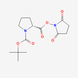 Boc-D-Prolinehydroxysuccinimideester structure, CAS 102185-34-2