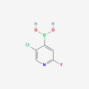 (5-Chloro-2-fluoropyridin-4-yl)boronicacid structure, CAS 1034659-38-5