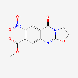 Methyl7-nitro-5-oxo-3,5-dihydro-2H-oxazolo[2,3-b]quinazoline-8-carboxylate structure, CAS 1039454-99-3