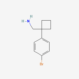1-(4-Bromophenyl)cyclobutanemethanamine structure, CAS 1039932-36-9