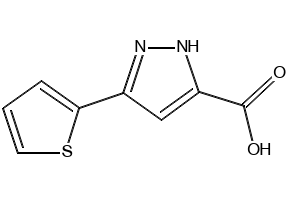 5-Thiophen-2-Yl-1H-Pyrazole-3-Carboxylicacid structure, CAS 182415-24-3