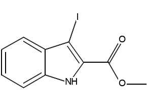 ethyl5-fluoro-3-iodo-1H-indole-2-carboxylate structure, CAS 167631-21-2