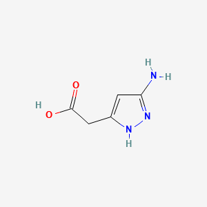 2-(3-amino-1H-pyrazol-5-yl)aceticacid structure, CAS 174891-10-2