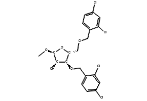 1-Methyl-3,5-bis-O-(2,4-dichlorobenzyl)-alpha-D-ribofuranoside structure, CAS 168427-35-8