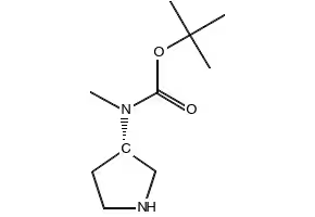 (S)-3-[N-(tert-Butoxycarbonyl)-N-methylamino]pyrrolidine structure, CAS 169750-01-0