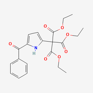 Triethyl(5-benzoylpyrrol-2-yl)methanetricarboxylate structure, CAS 136116-84-2