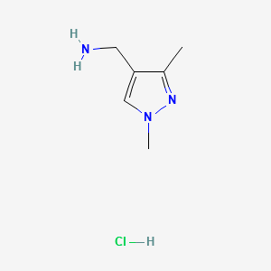 C-(1,3-Dimethyl-1H-pyrazol-4-yl)-methylaminehydrochloride structure, CAS 1197235-02-1