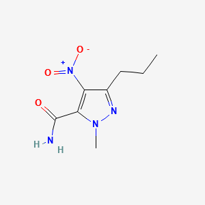 1-Methyl-4-nitro-3-propyl-(1H)-pyrazole-5-carboxamide structure, CAS 139756-01-7