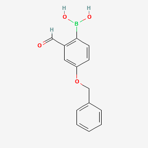 (4-Benzyloxy-2-formyl)phenylboronicacid structure, CAS 139962-97-3