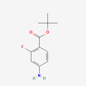 Tert-butyl4-amino-2-fluorobenzoate structure, CAS 140373-77-9