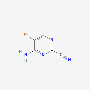 4-Amino-5-bromopyrimidine-2-carbonitrile structure, CAS 1059174-68-3