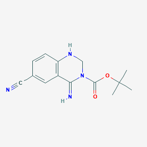 4-Amino-6-cyano-3(2H)-quinazolinecarboxylicacid-1,1-Dimethylethylester structure, CAS 1060795-16-5