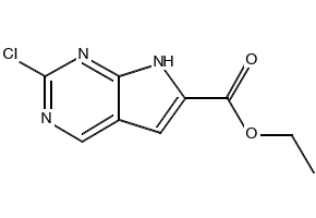 Ethyl2-chloro-7H-pyrrolo[2,3-d]pyrimidine-6-carboxylate structure, CAS 1060816-62-7