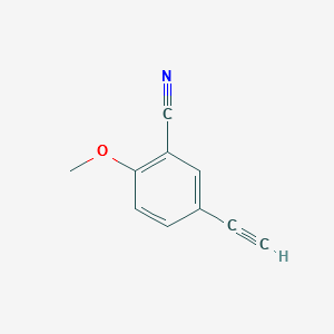 5-Ethynyl-2-methoxybenzonitrile structure, CAS 1062617-60-0