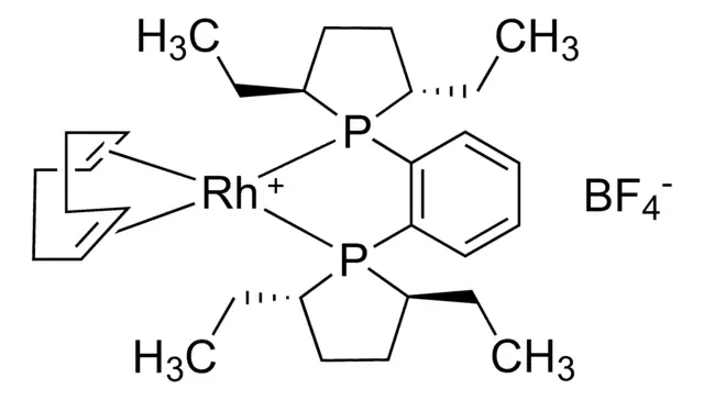 (+)-1,2-Bis((2s,5s)-2,5-Diethylphospholano)benzene(cyclooctadiene)rhodium(i)trifluoromethanesulfonate structure, CAS 142184-30-3