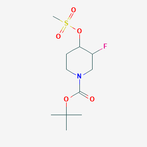 Cis-tert-butyl3-fluoro-4-(methylsulfonyloxy)piperidine-1-carboxylate structure, CAS 1070897-23-2