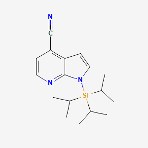 1-(Triisopropylsilyl)-1H-pyrrolo[2,3-b]pyridine-4-carbonitrile structure, CAS 1092580-01-2