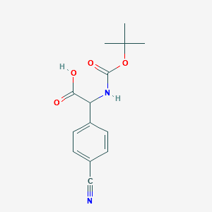 Tert-butoxycarbonylamino-(4-cyano-phenyl)-aceticacid structure, CAS 1111737-56-4