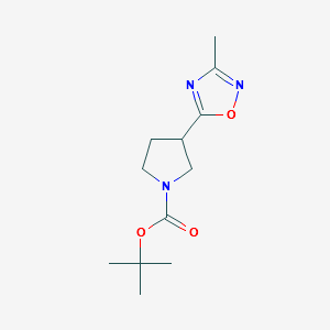 3-(3-Methyl-1,2,4-oxadiazol-5-yl)-1-pyrrolidinecarboxylicacid1,1-dimethylEthylester structure, CAS 1121057-53-1
