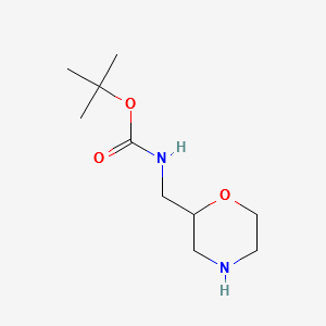 Tert-butyl(morpholin-2-ylmethyl)carbamate structure, CAS 173341-02-1