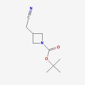 1-Boc-3-(cyanomethyl)azetidine structure, CAS 142253-58-5