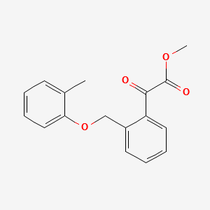 Methyl2-(2-methylphenoxymethyl)phenylglyoxylate structure, CAS 143211-10-3